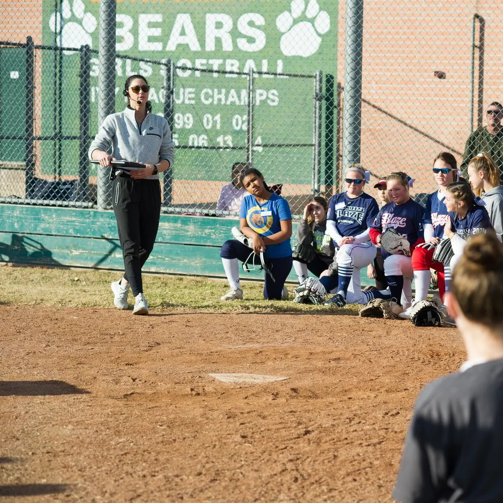 Morgan Stuart teaching athletes at a Groundwork camp